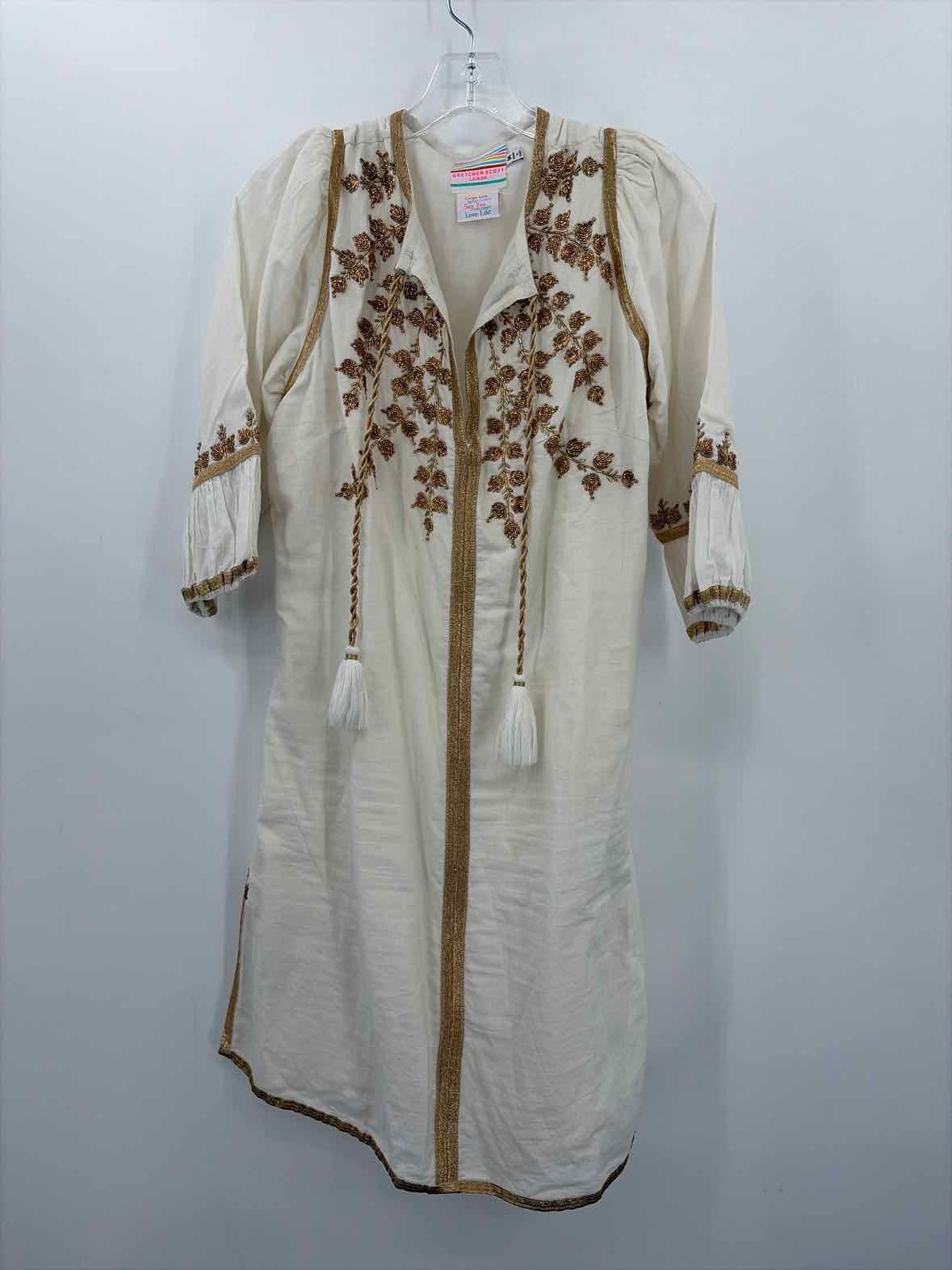 Pre-Owned Gretchen Scott Ivory Size Medium Knee Length Long Sleeve Dress