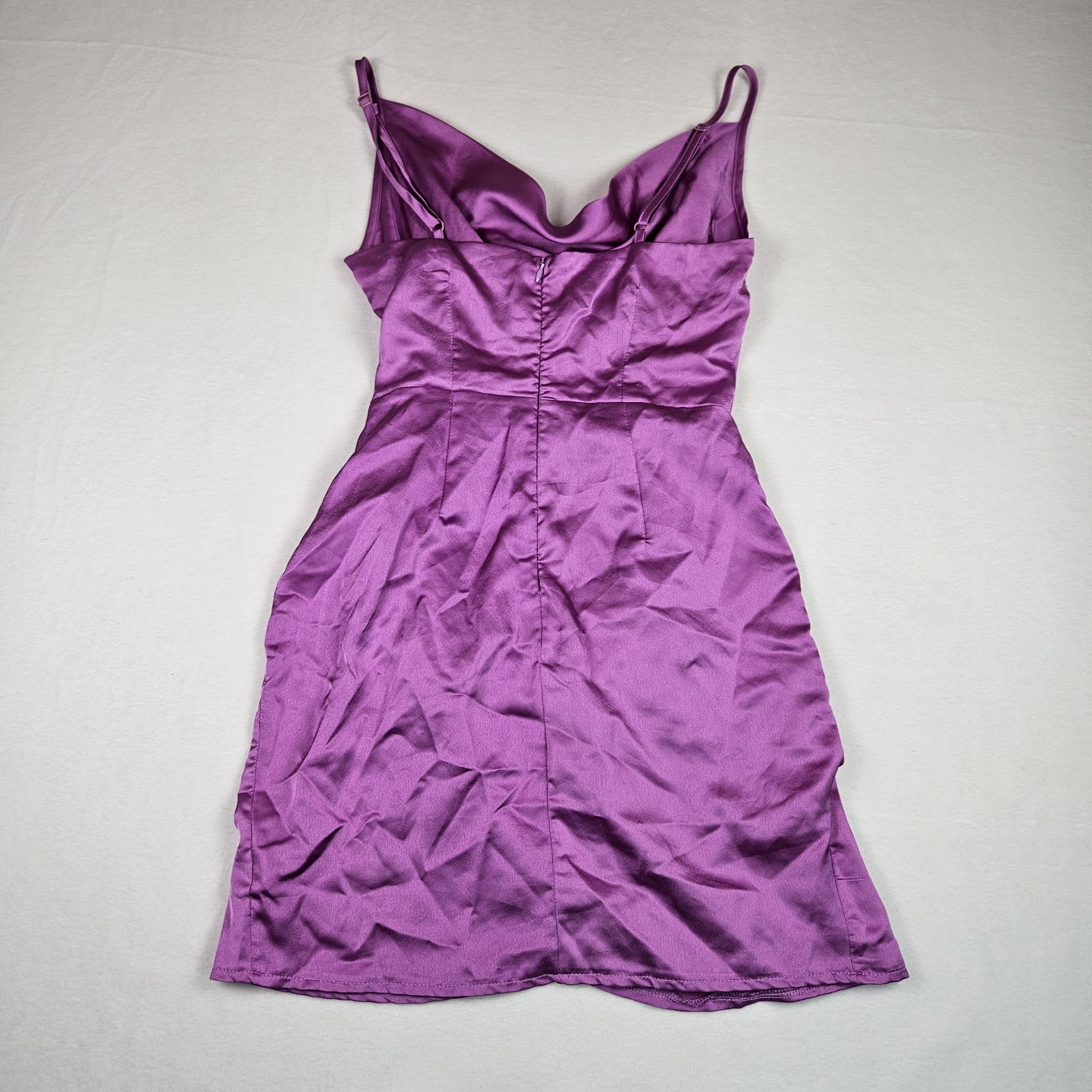 Superdown x Revolve Arezo Slip Mini Dress S Cowl Neck Wrap Satin Ruched Pink