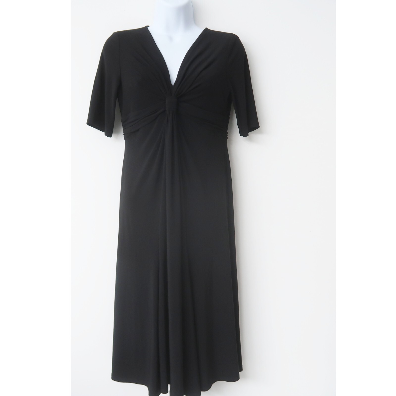 Jones New York Babydoll Dress 6P Non Wrinkle Travel Stretchy A Line Black Career