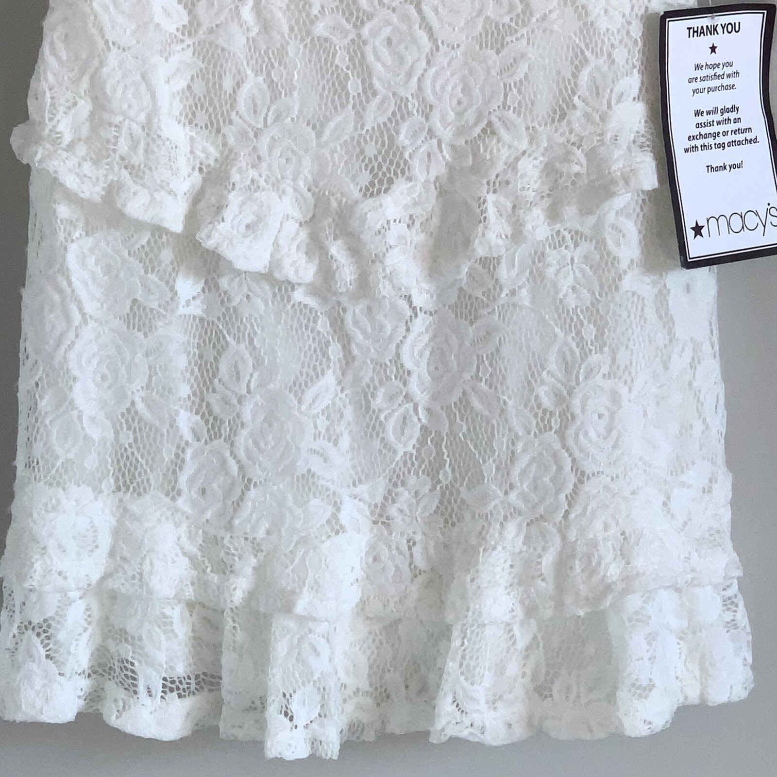 City Studios Juniors Off-The-Shoulder Lace Dress Ivory Size 11