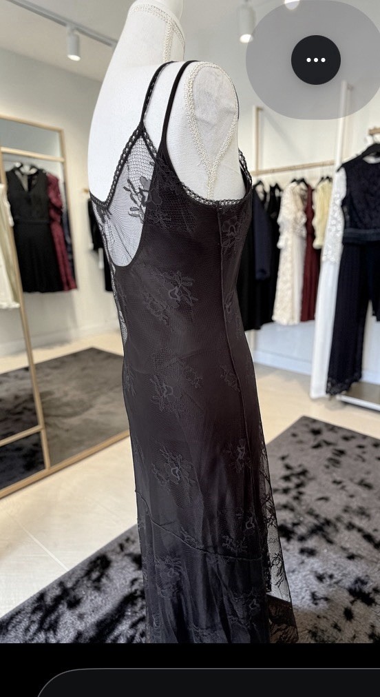 Vintage Max Studio 90s Whimsigoth Black Mesh Maxi Dress – Size M – MSSP