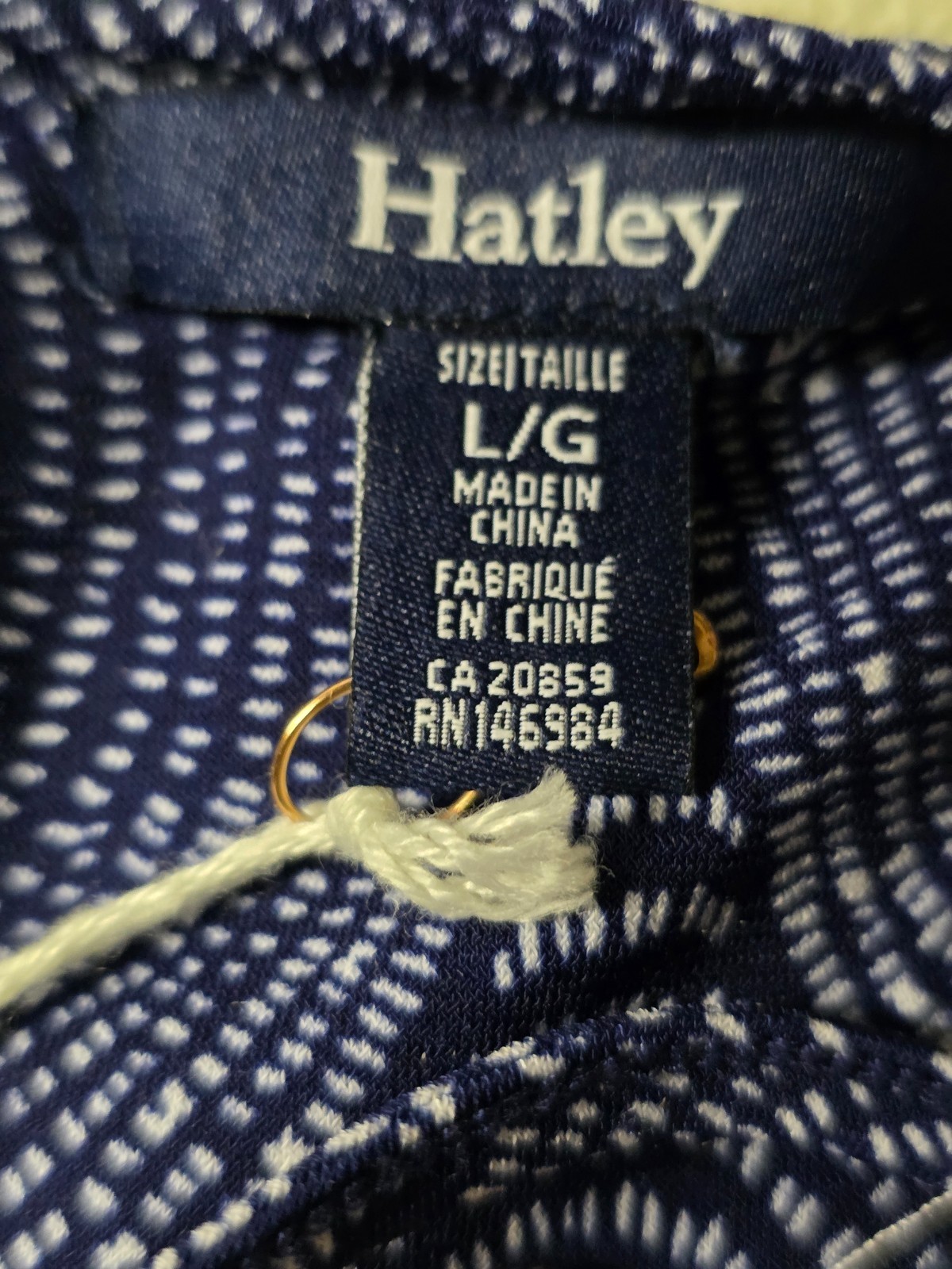 NEW- Hatley Large Regular Navy Blue with White Roberta Dress