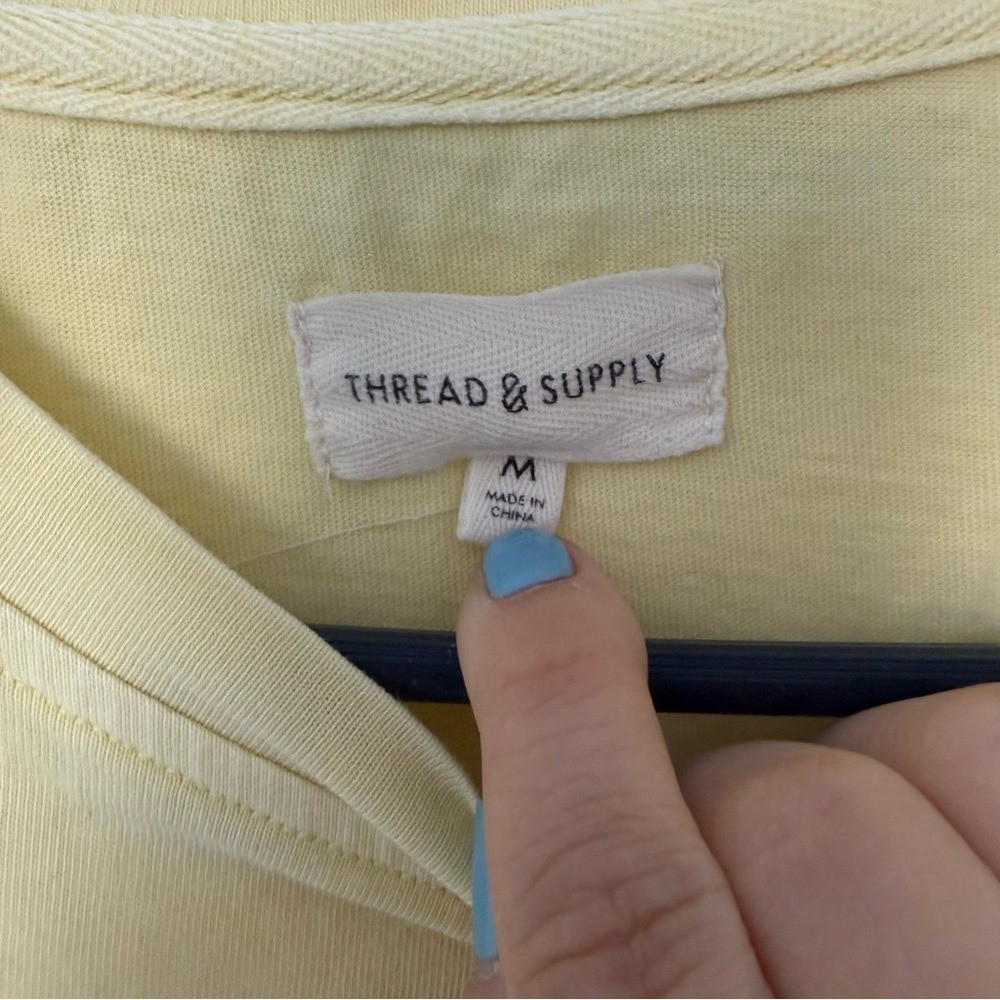 Thread & Supply Pale Yellow Tee Dress with Chest Pocket