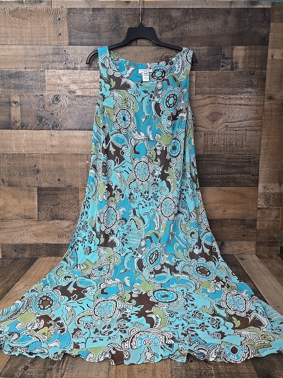 Y2K Vintage Lady Dorby Floral Maxi Dress Women 20W Boho Romance Fairy Lined