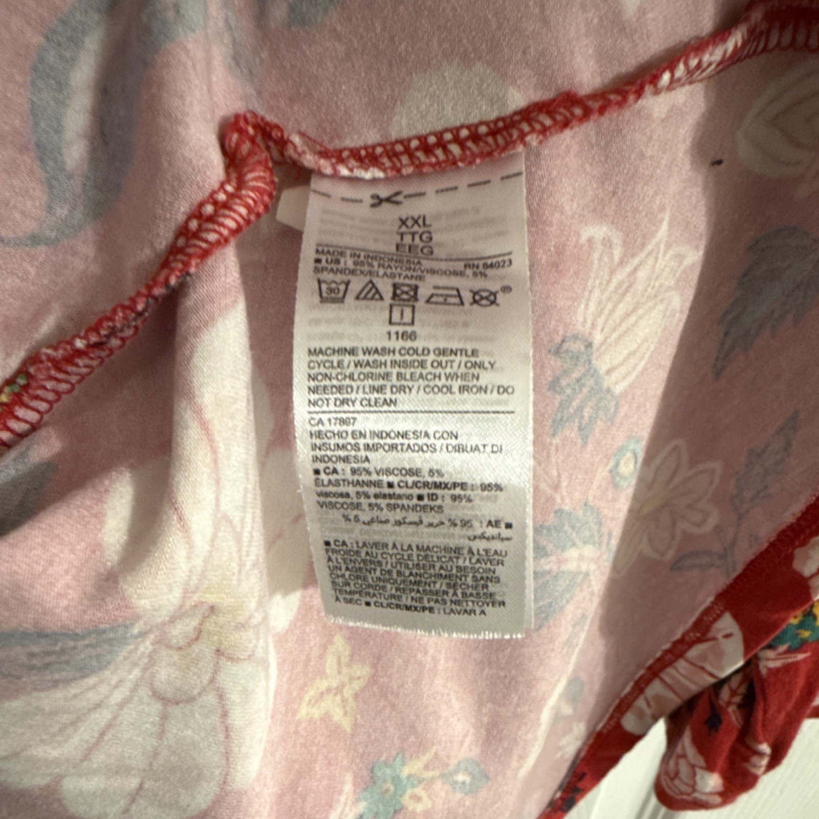 Old Navy Red Floral Long-Sleeve Mini Swing Dress XXL