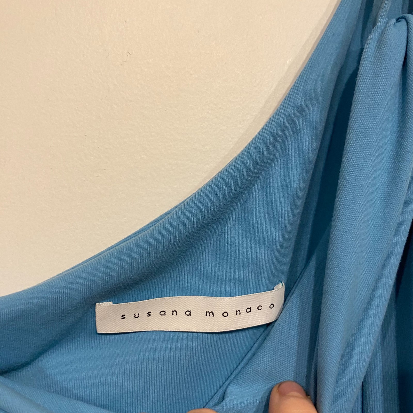 Susana Monaco One Shoulder Bodycon Mini Dress In Wave Blue Size Medium