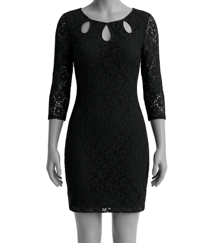 Black Women’s Dress Size S Laundry by Design Lace Keyhole Front (A2602159)
