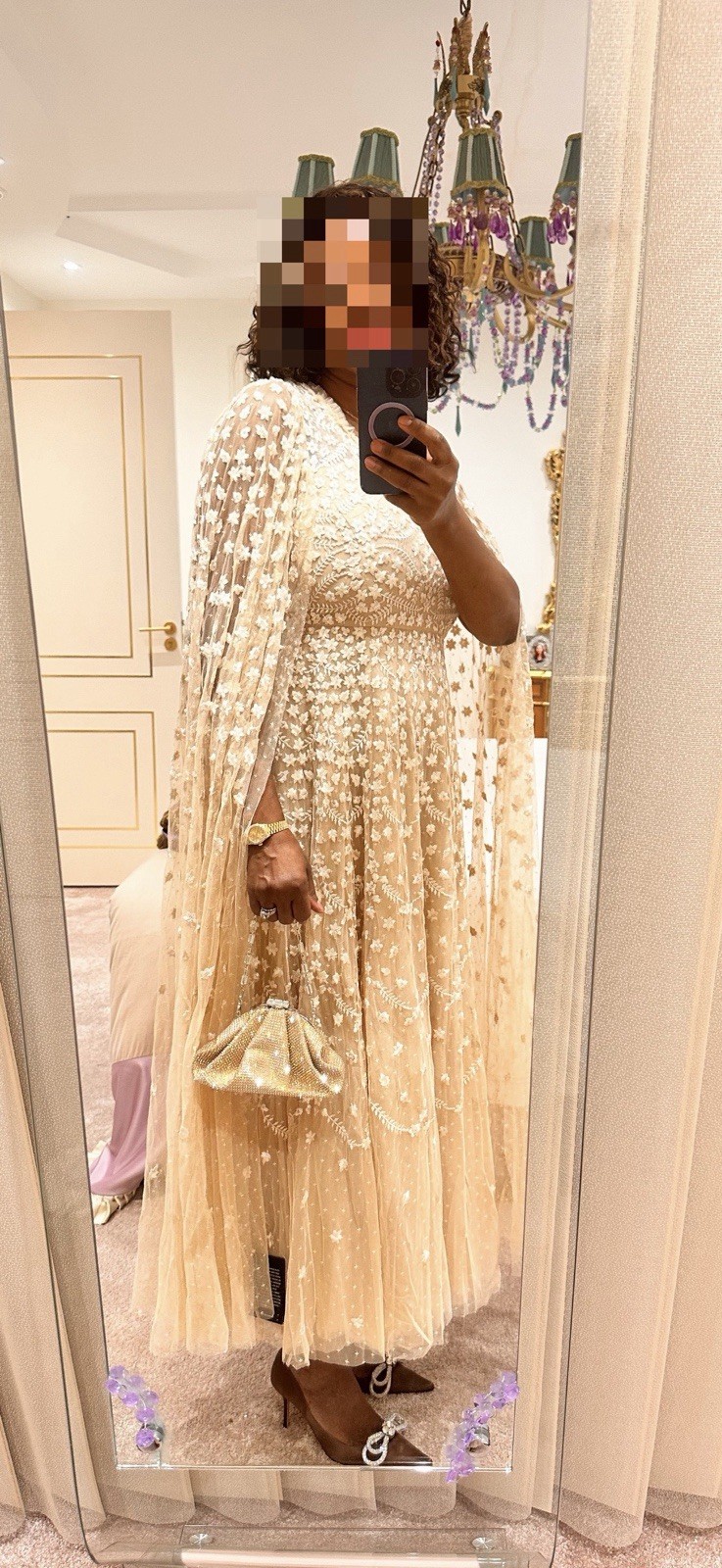 Needle and Thread Clover Cape Ankle Gown