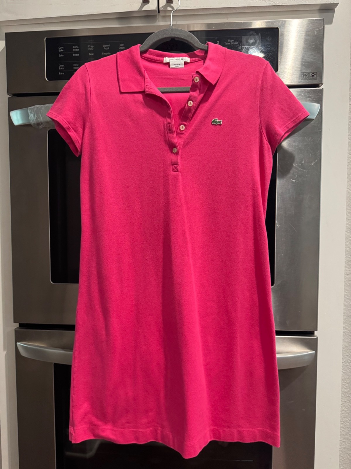 LACOSTE Hot Pink Piqué Polo Dress Size 40, Excellent condition, rarely worn