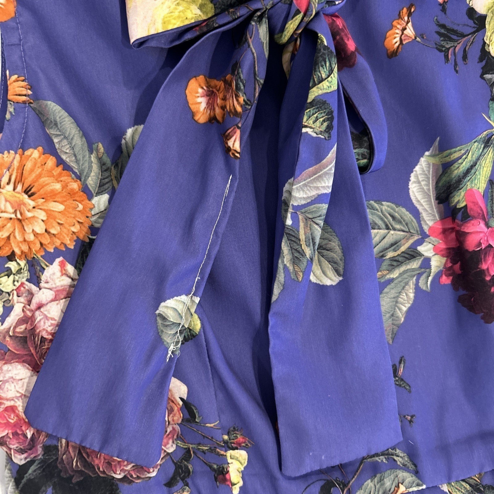 Bea & Dot by ModCloth Floral Fit & Flare Dress Women Small Purple Sleeveless Bow