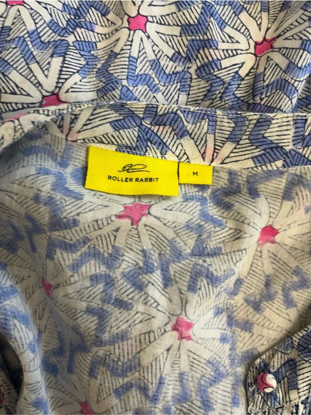 Roller Rabbit Printed Cotton Coverup Dress Tunic Sz M EUC