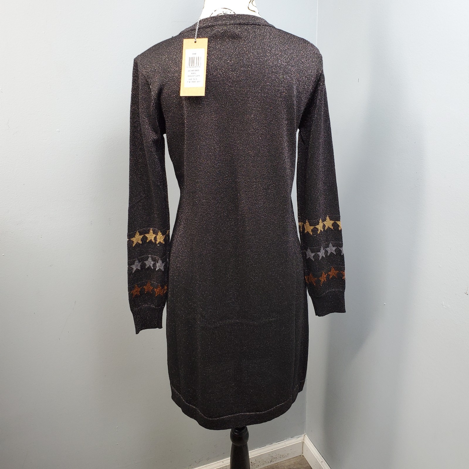 Sugarhill Brighton Sparkly Sweater Dress Women 4 Multi Metallic Knit Long Sleeve