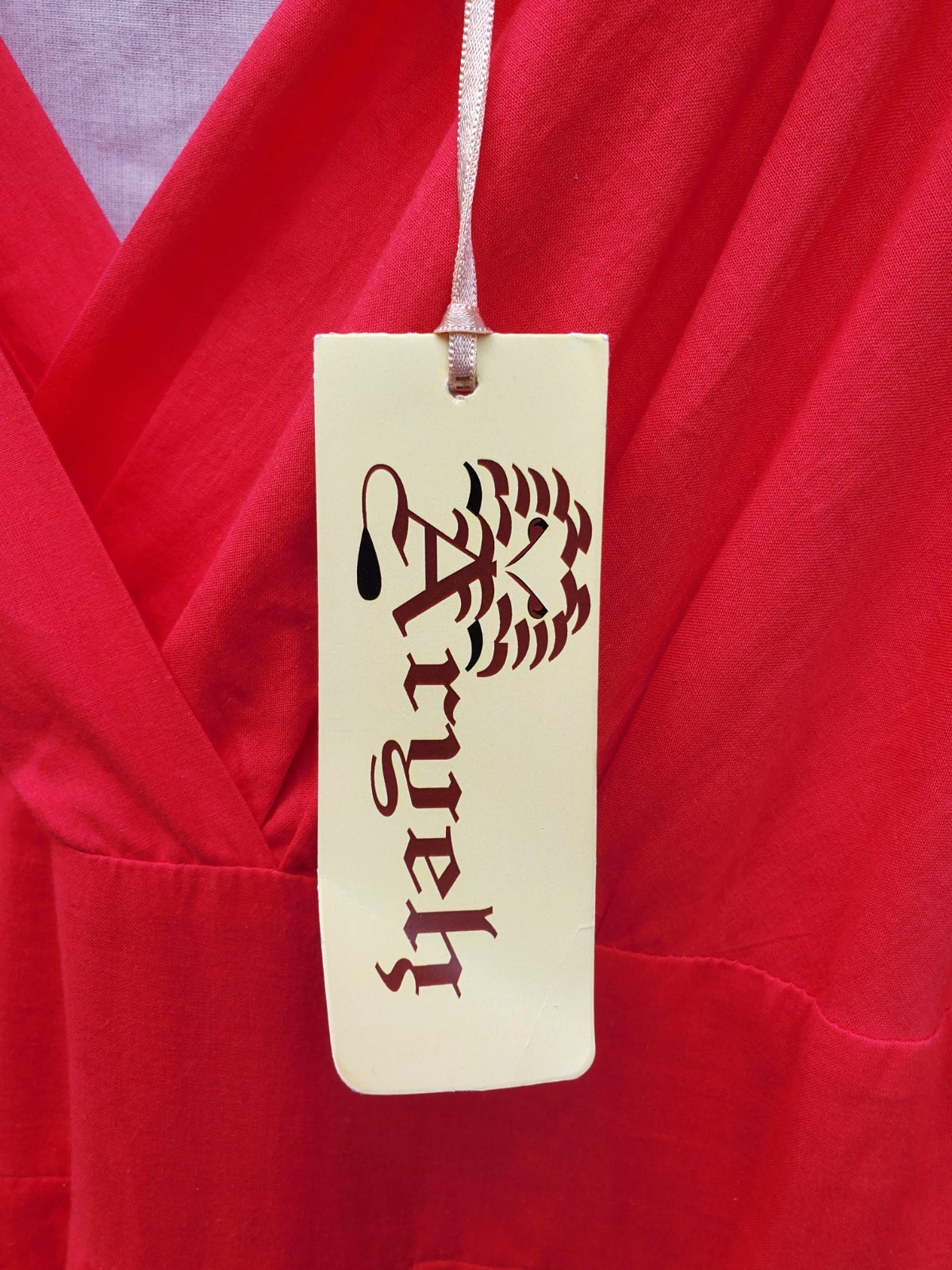 Aryeh Nordstrom, A-line sleeveless v-neck dress, RED, 100% cotton, Medium NWT