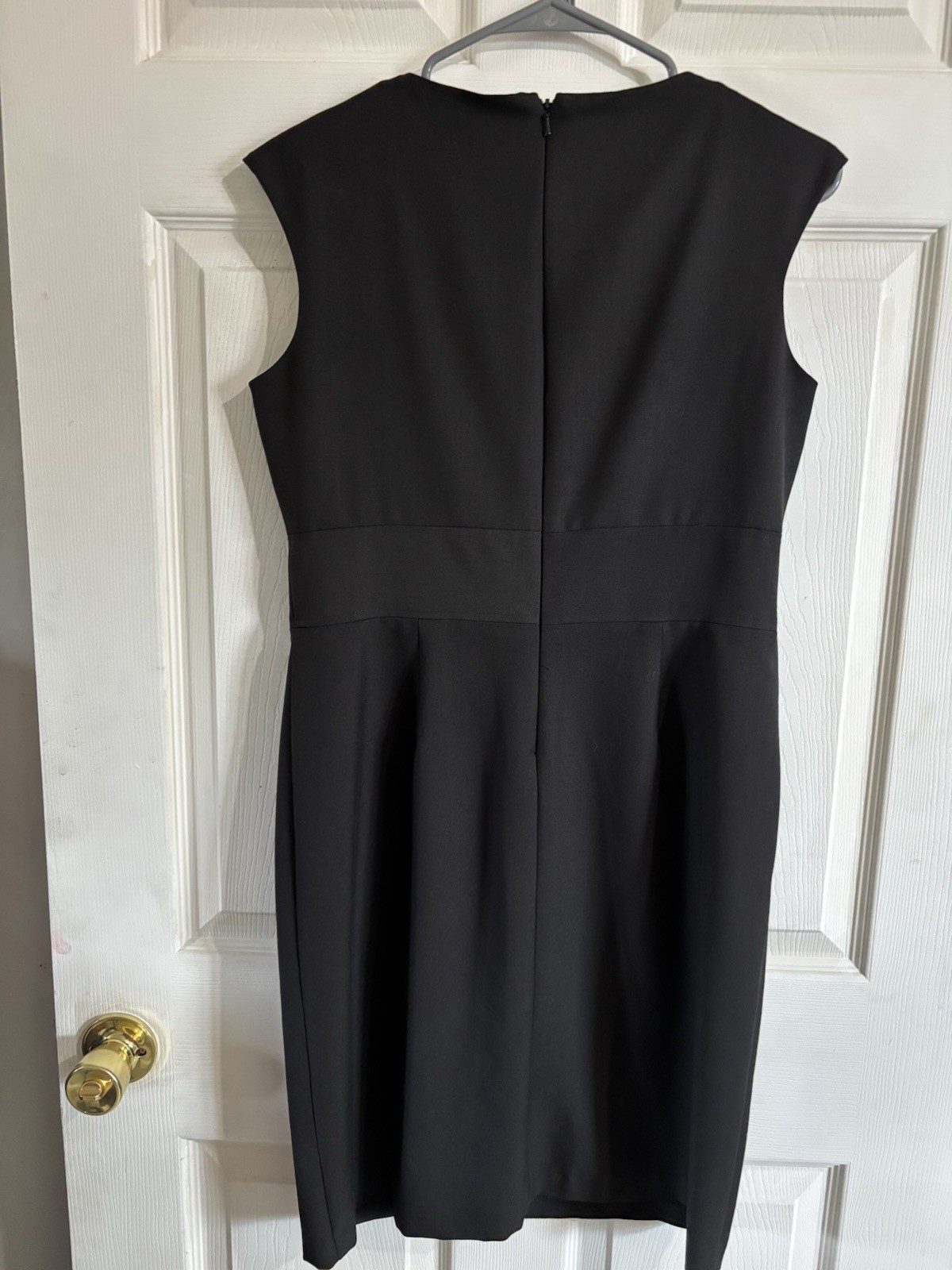 Donna Ricco New York Black Solid Sheath Round Neck Cap Sleeve Lined Zip 10P