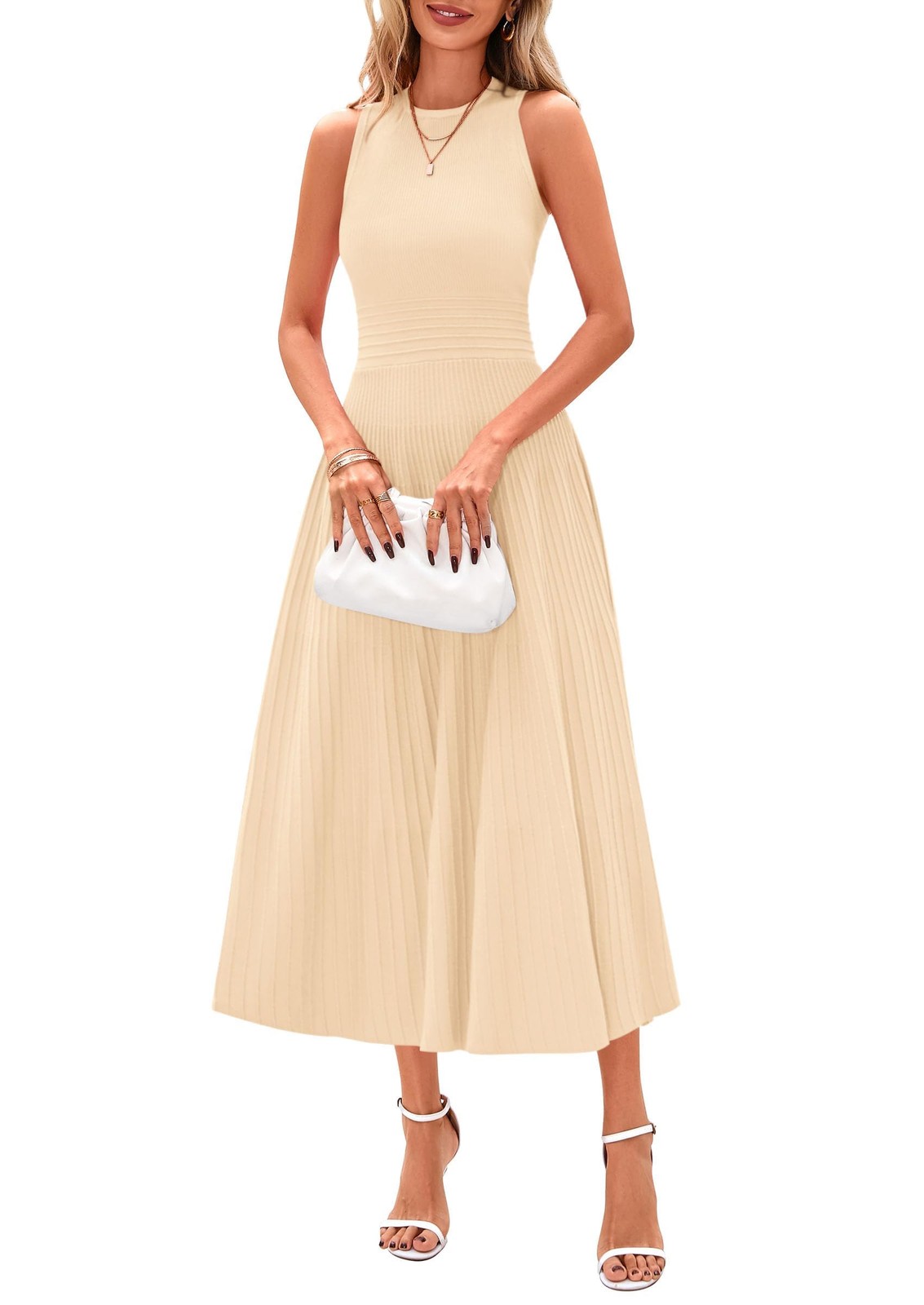 Spring Casual Dresses for Women 2026 Summer Business Work Midi Sleeveless A Line