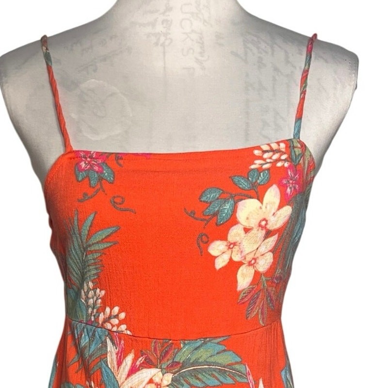Wild Fable Womens Size M Gauzy Tropical Floral Sleeveless Square Neck Sundress