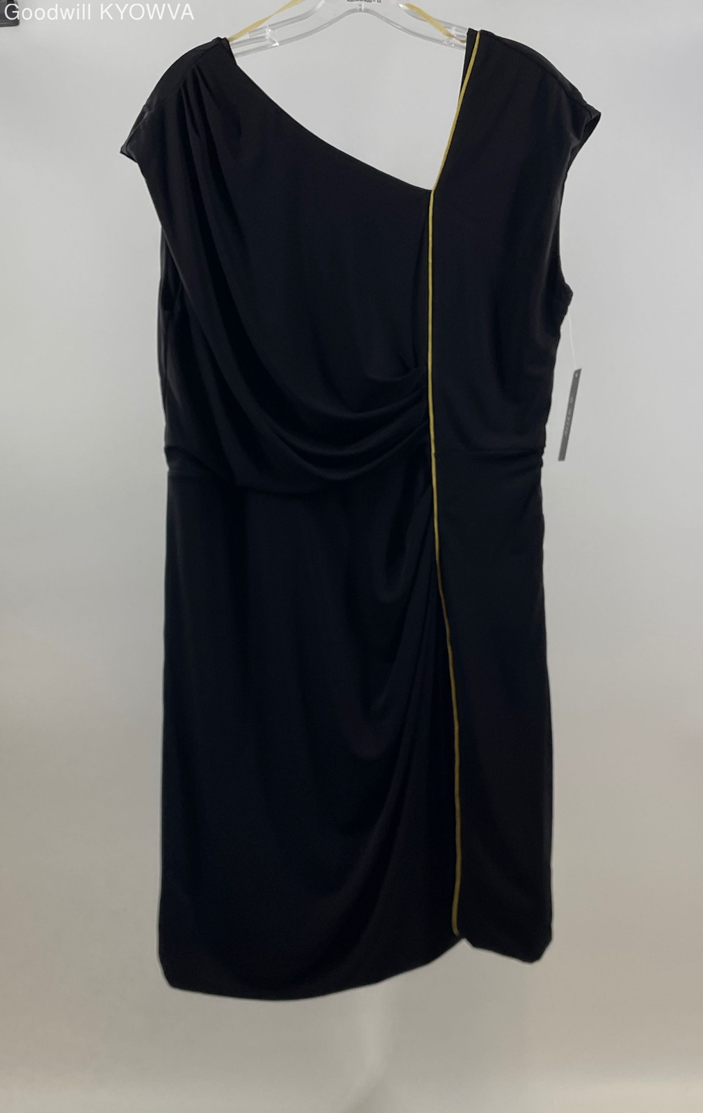Allen B Women’s Black Gold Asymmetrical Casual Dress XL All Season