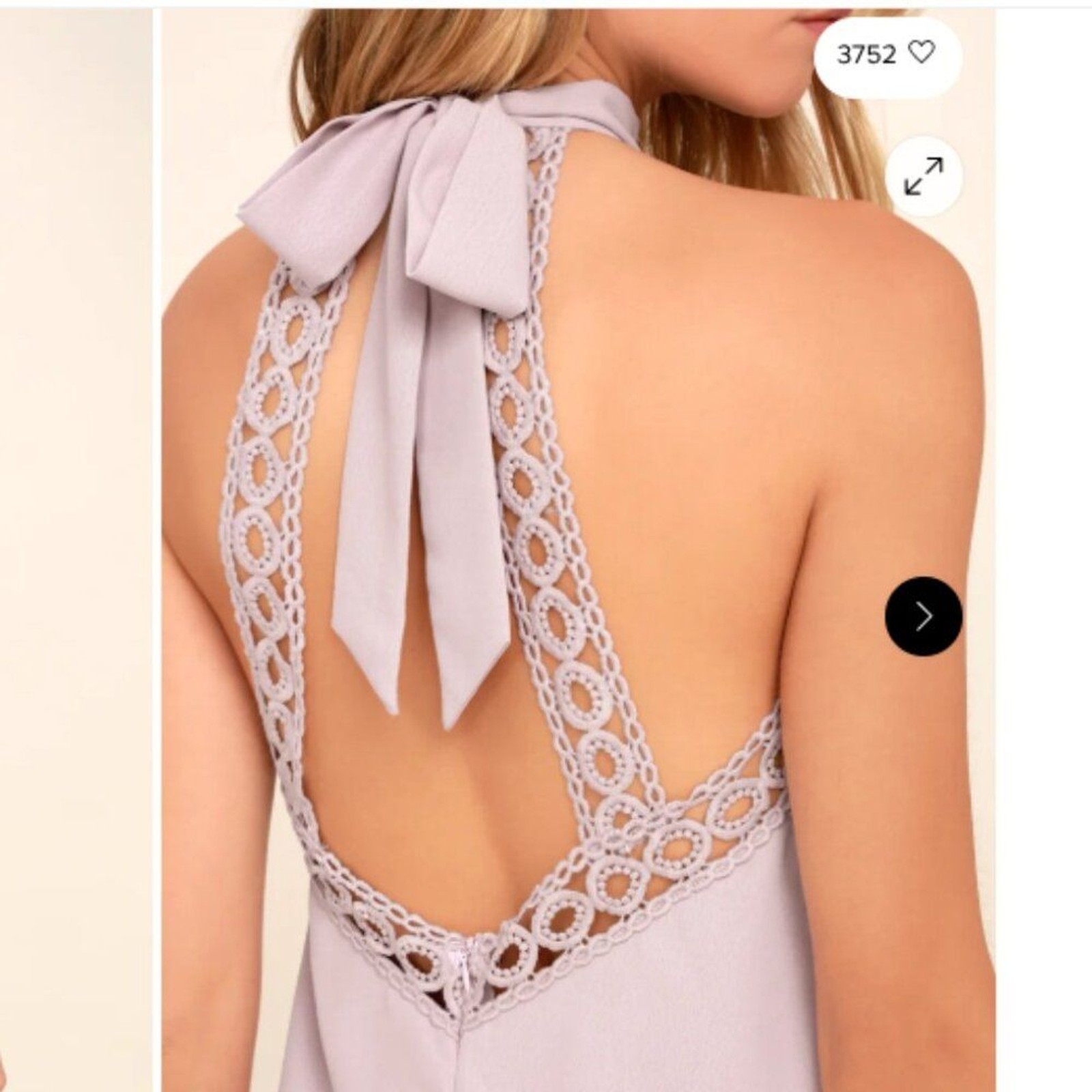 LULUS SIZE LARGE LAVENDER ANY SWAY, SHAPE OR FORM LACE HALTER DRESS