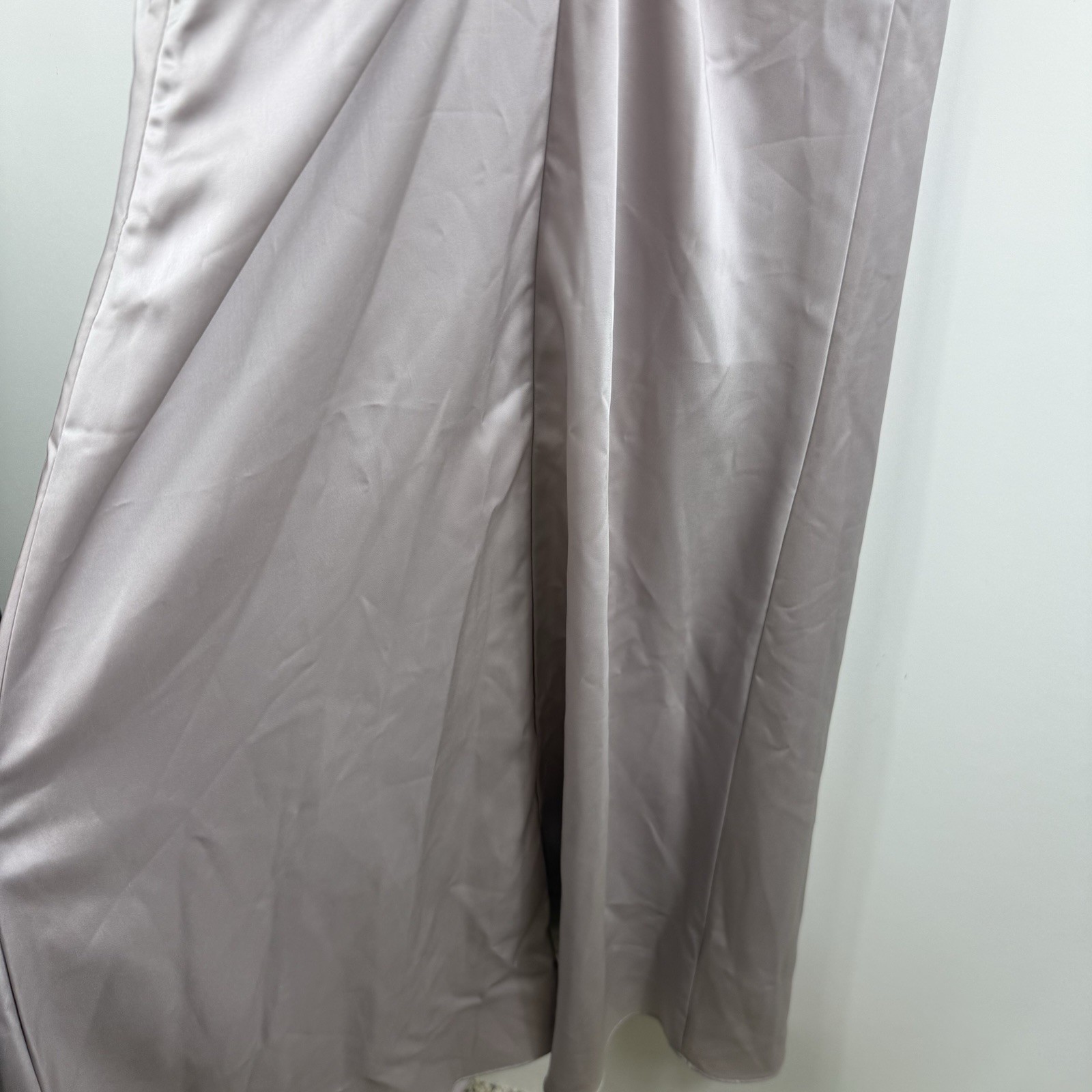 NWT Mod Ref Grey Taupe Eloise Crossback Midi Slip Dress Medium Satin Strappy