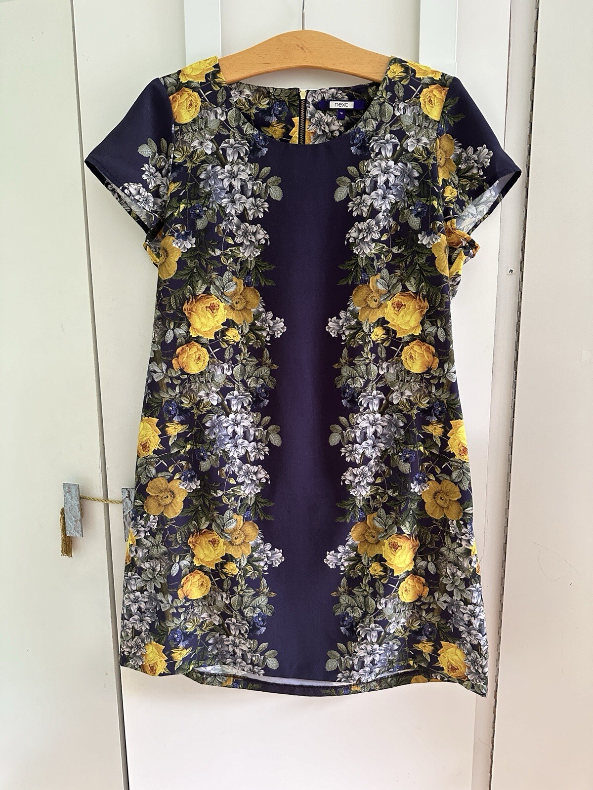 Next Yellow Floral Dress Uk Size 16