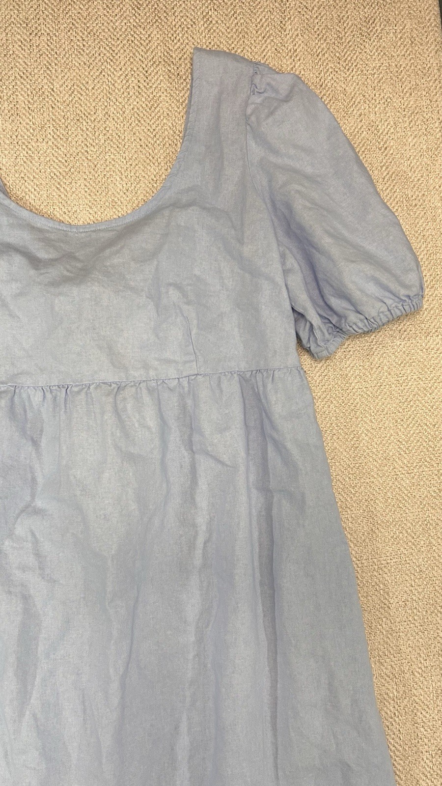 Isabel Maternity by Ingrid & Isabel Blu Casual Linen Dress Size Small Baby Doll