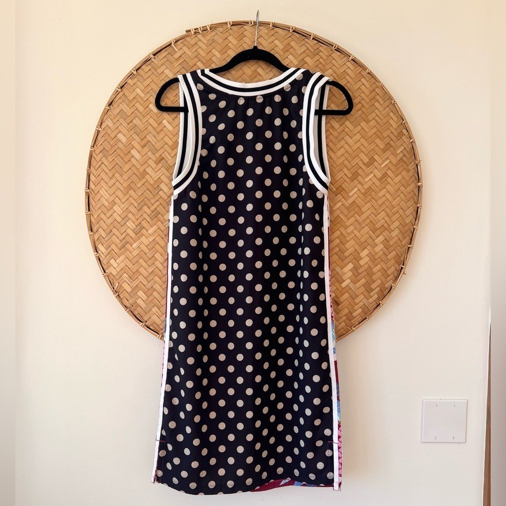 ADIDAS/FARM RIO COLLAB PINEAPPLE POLKA DOTS ATHLEISURE TROPICAL TANK DRESS