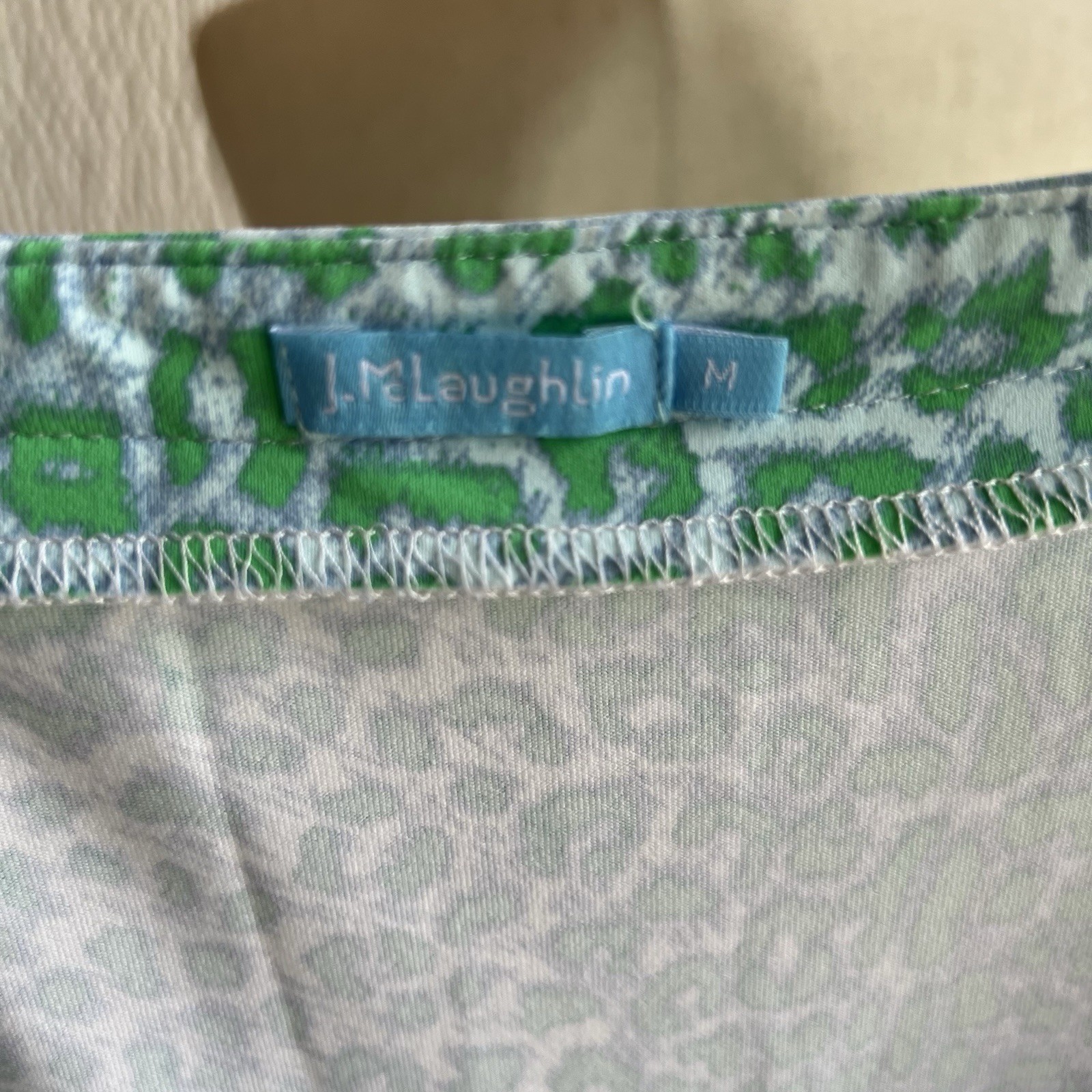 J. McLaughlin Dress M 2 Bundle Blue Green Short Slv Pockets Catalina Cloth