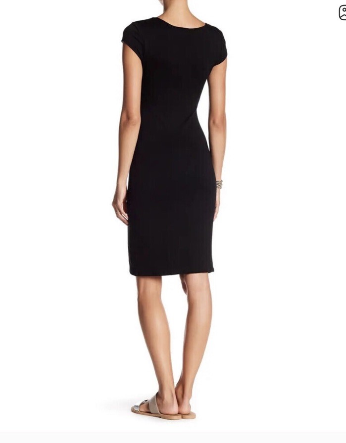 Velvet Torch Black Cap Sleeve Midi Bodycon Dress Size Small Great conditions