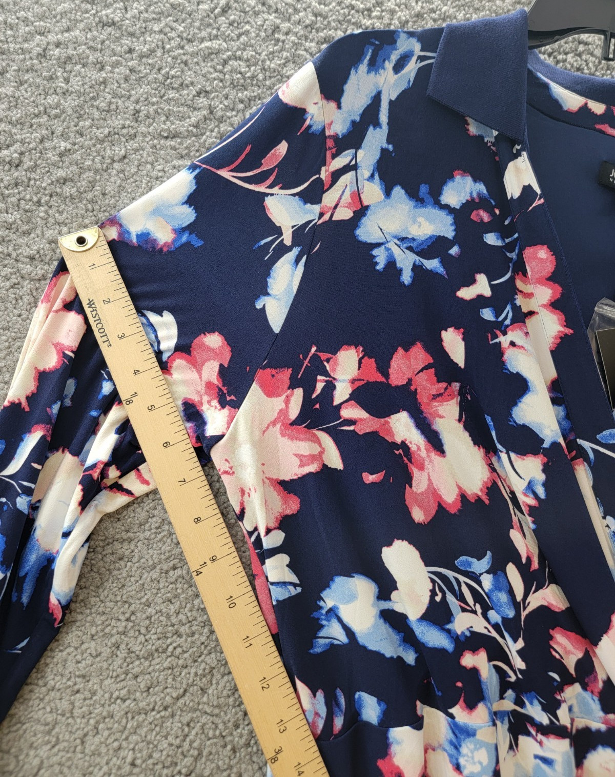 Jones New York Collared Twisted Wrap Midi Dress Women’s Size XL Pacific Navy