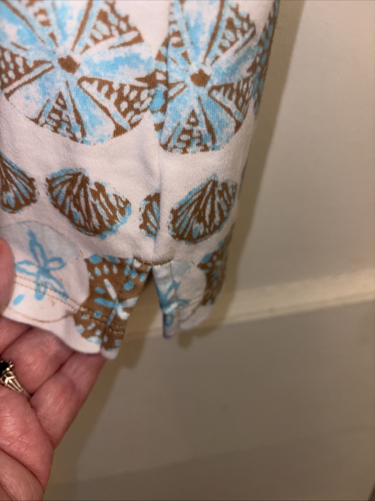 Kim Rogers Medium Dress Starfish Seashell Vacation Perfectly Soft 100% Cotton