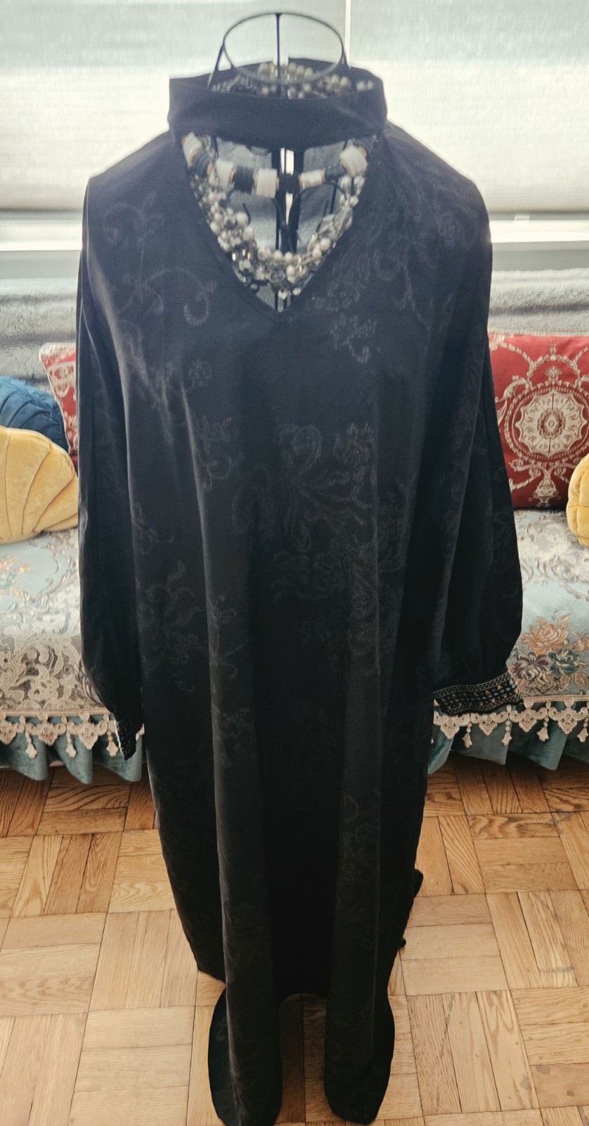 LBD Gold Details Conservative W/ Tribal Cuffs Long Sleeve SZ M-L