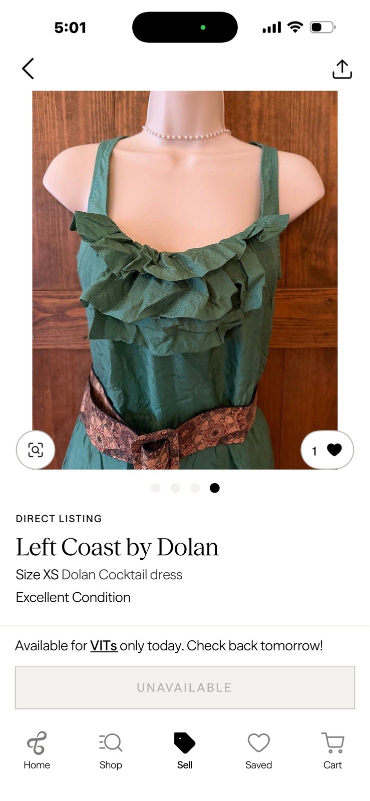 Left Coast by Dolan Ruffled Cocktail Dress Zip A-Line XS.