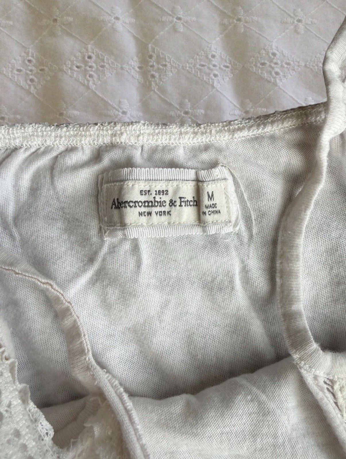 Abercrombie & Fitch Womens M White Floral Lace Mini Lined Slip Dress Straps NWOT