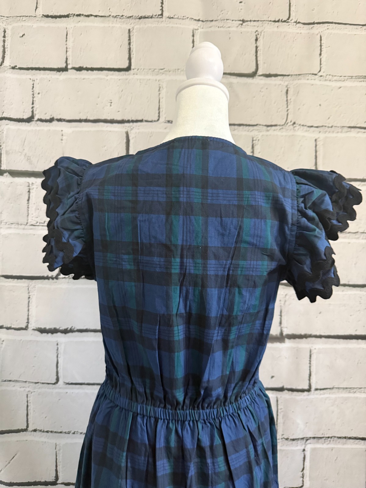 NWT STS Sail to Sable Blackwatch Plaid Cotton Tiered Maxi Dress S