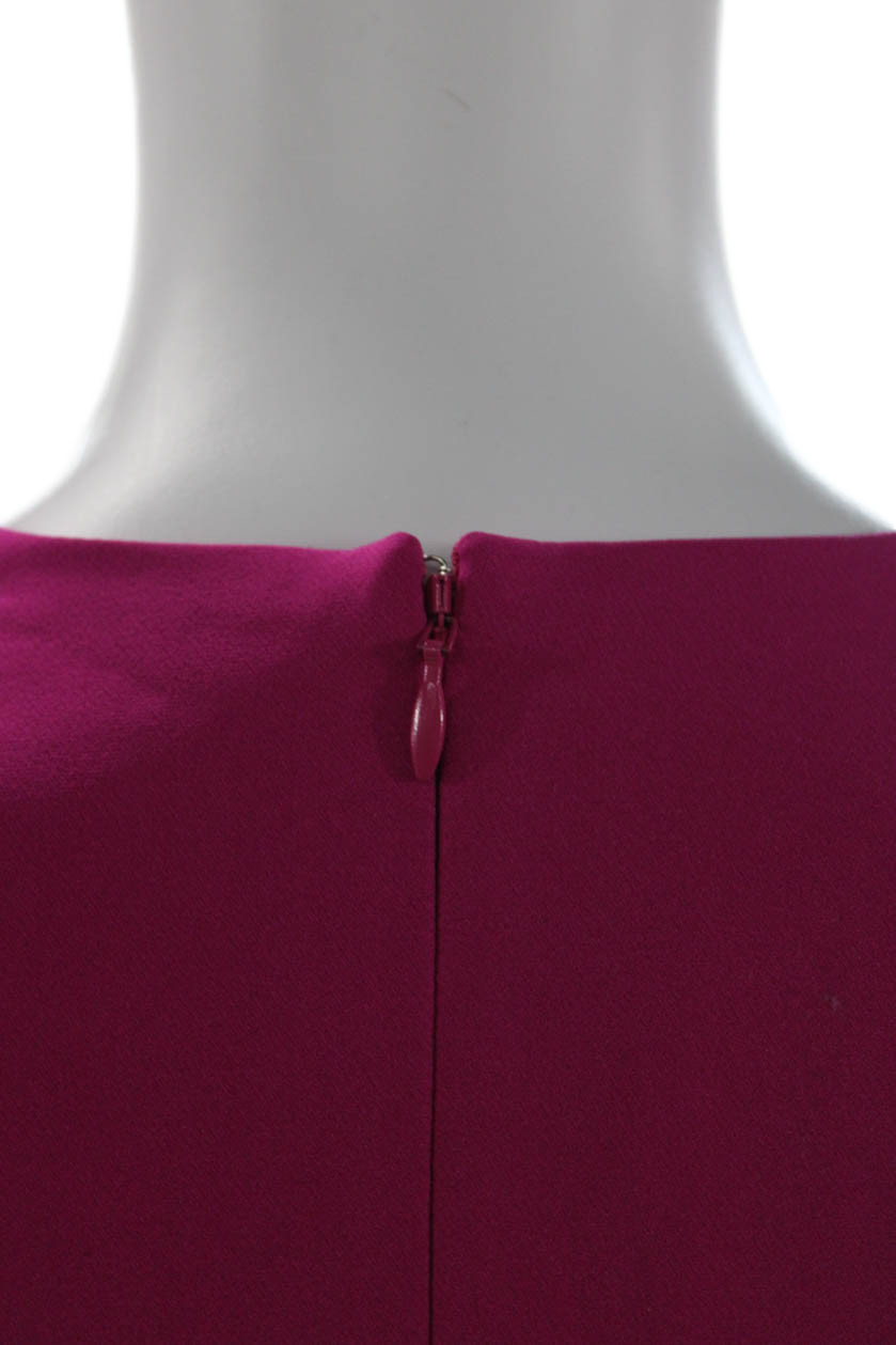 Badgley Mischka Womens Pink Shift Mini Dress Square Neck Zip Size 2