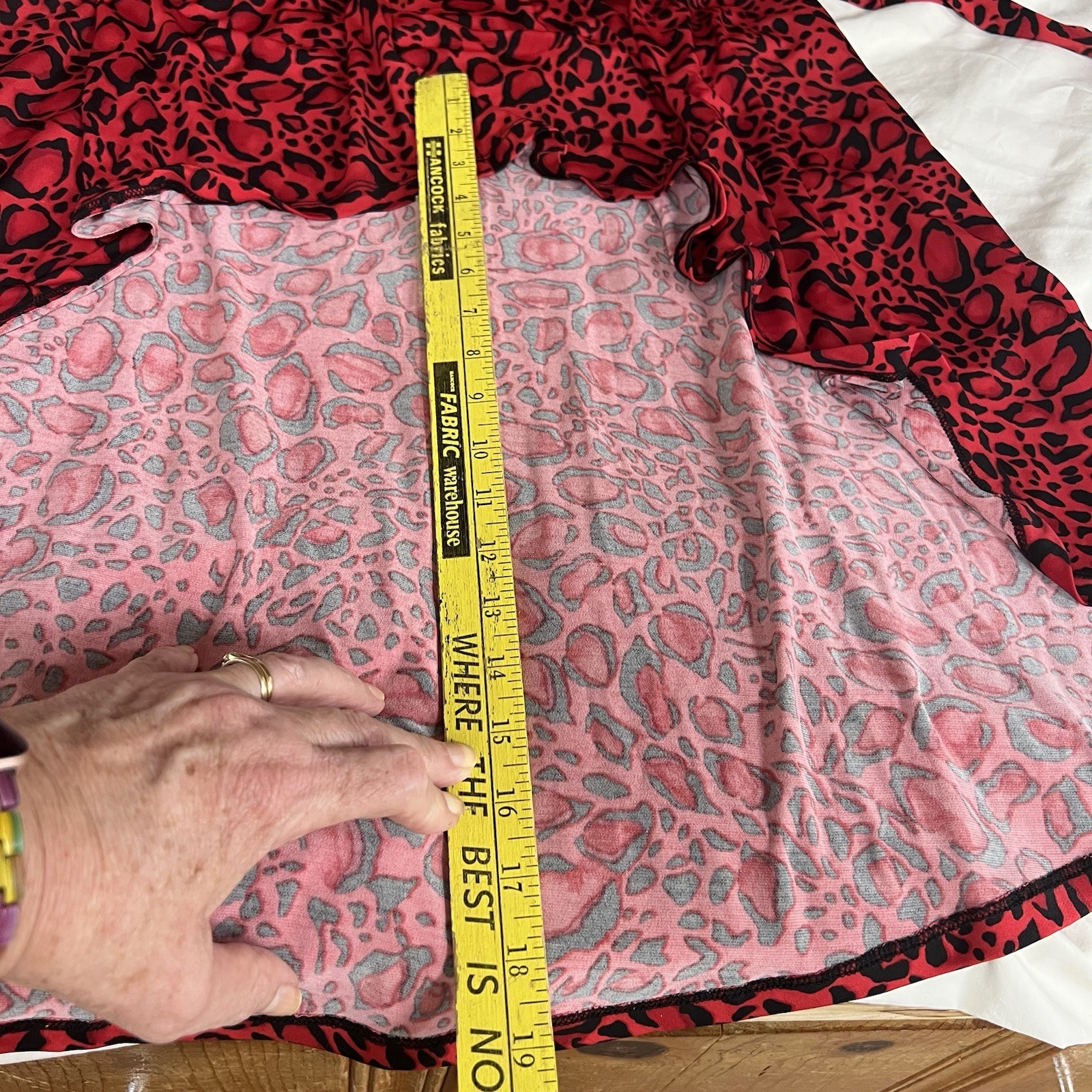 IMAN XL Red Black Leopard Animal Print High Low Maxi Faux Wrap Dress Exotic NWT