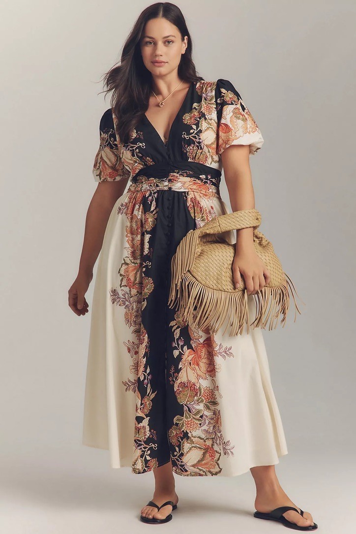 Anthropologie The heynasreen Katerina Button-Front Dress 3X NWT