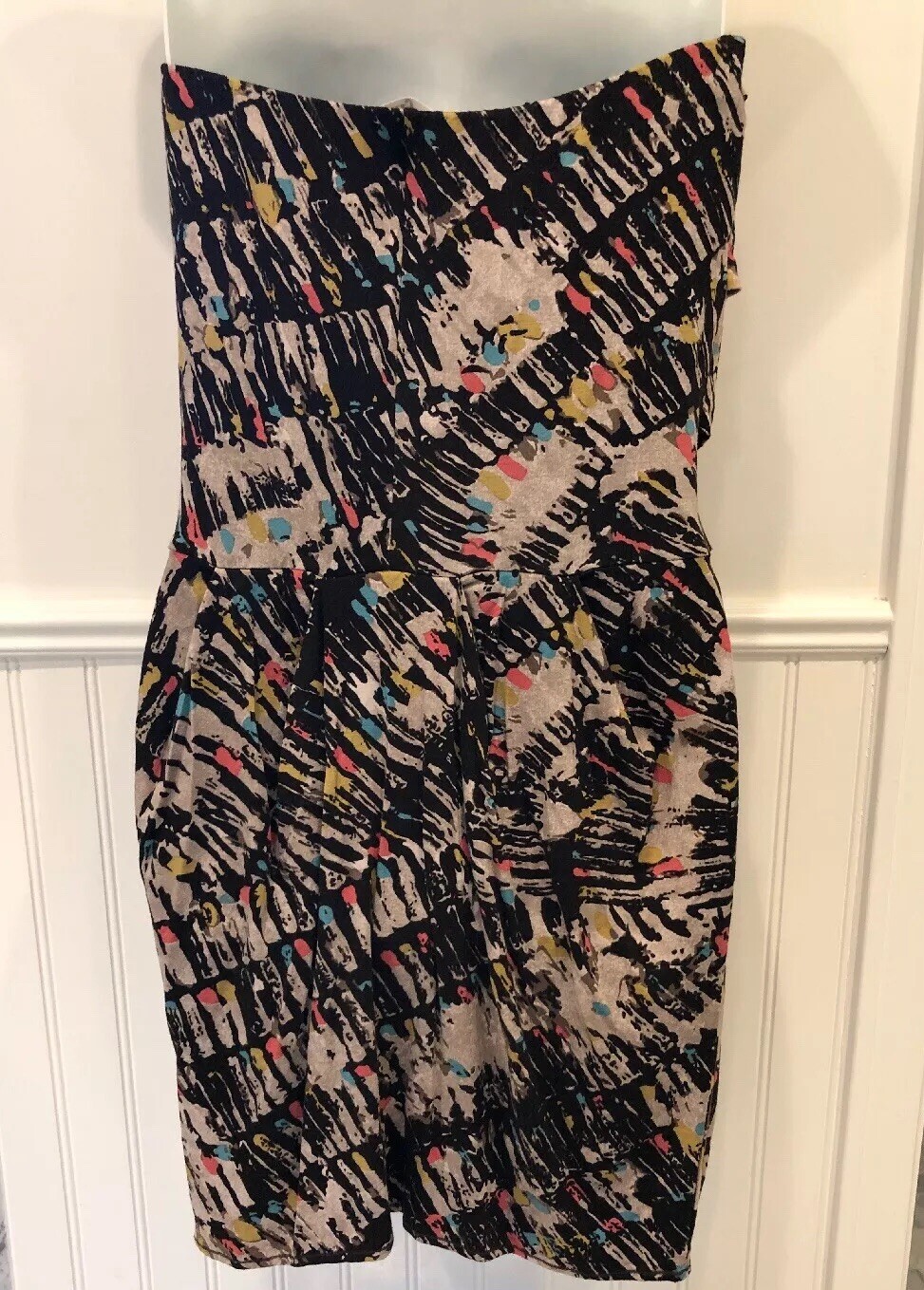 Fluxus Women’s Sleeveless Pull On Geometric Strapless Stretch Dress- S