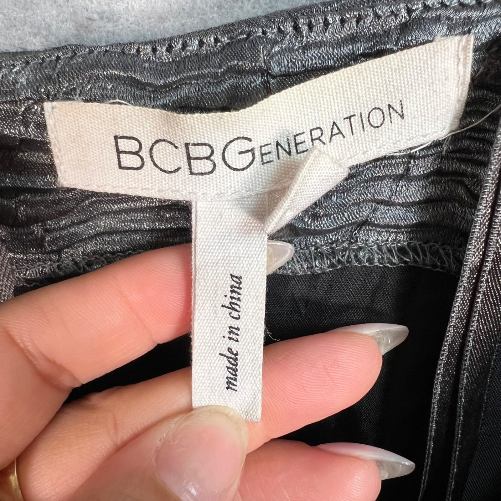 BCBG Generation Womens Size 0 Strapless Metallic Textured Mini Dress