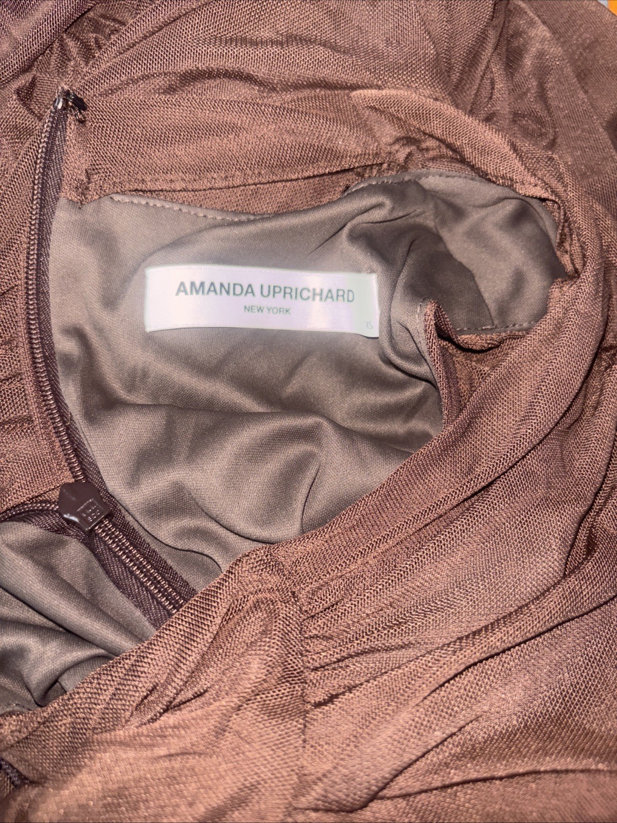 Amanda Uprichard x REVOLVE Evianna Mesh Gown in Brown XS 297! (See Description)