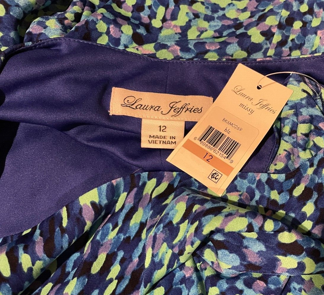 LAURA JEFFRIES Womens Multicolored Dress NWT – Sz 12