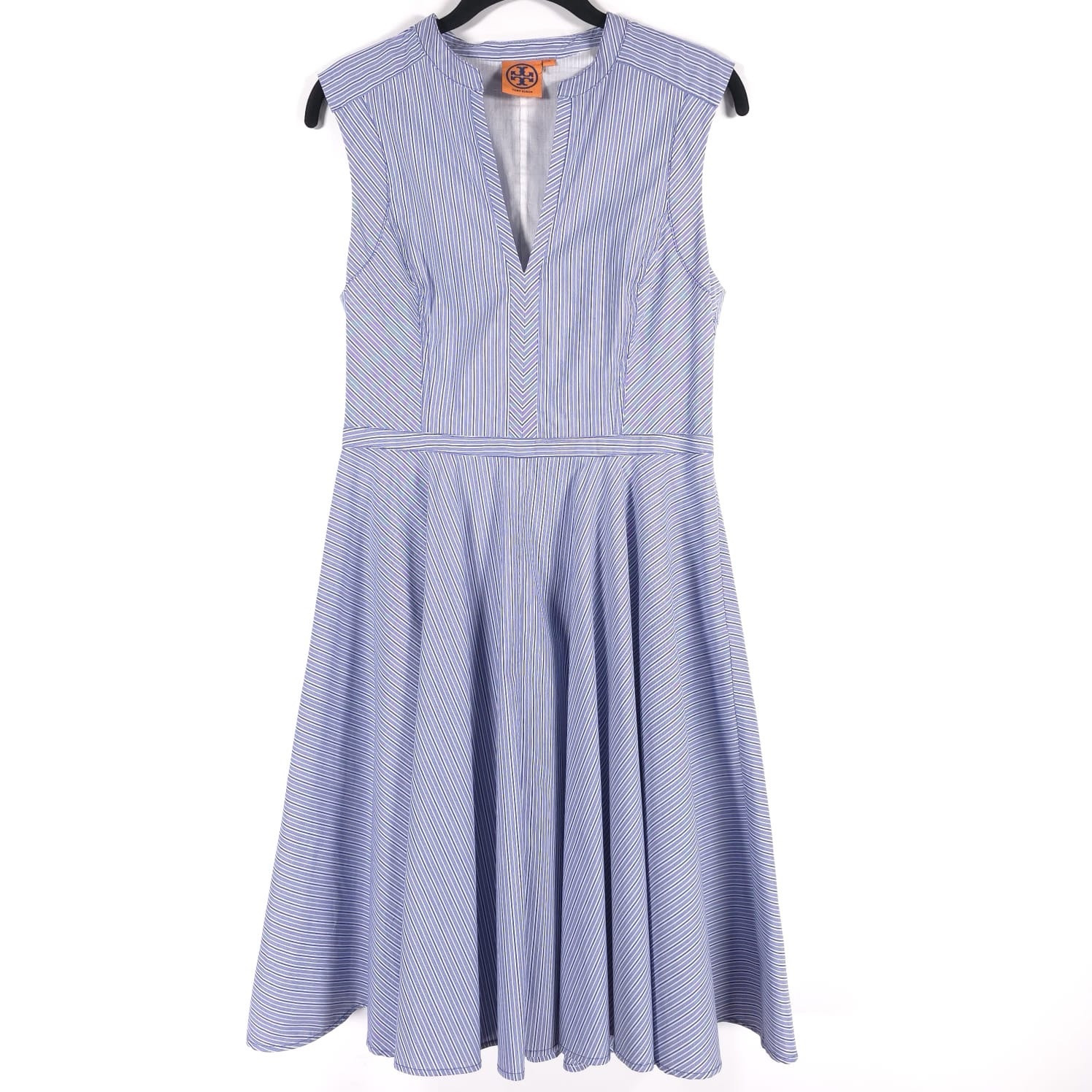 TORY BURCH Mini Dress Flare Size 4 Sleeveless Pleats Cotton Blend Style 13131464