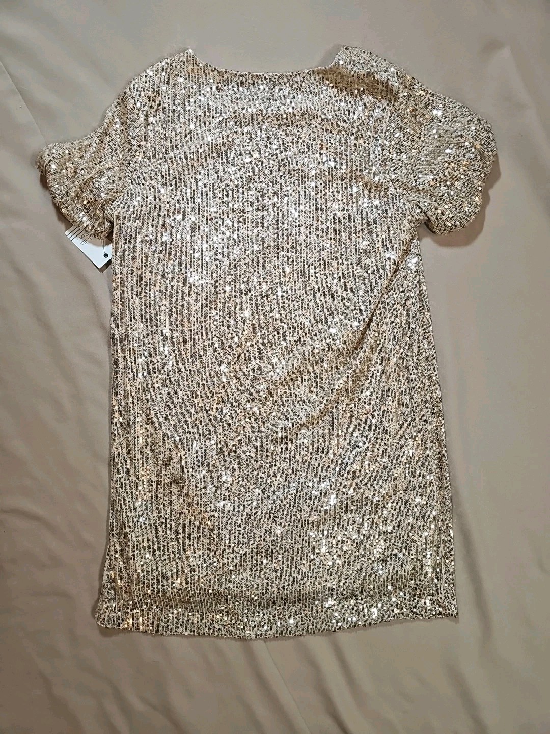 Ophelia Roe Womens Sequin Evening HolidayParty Dress Gold Pullover Stretch Large