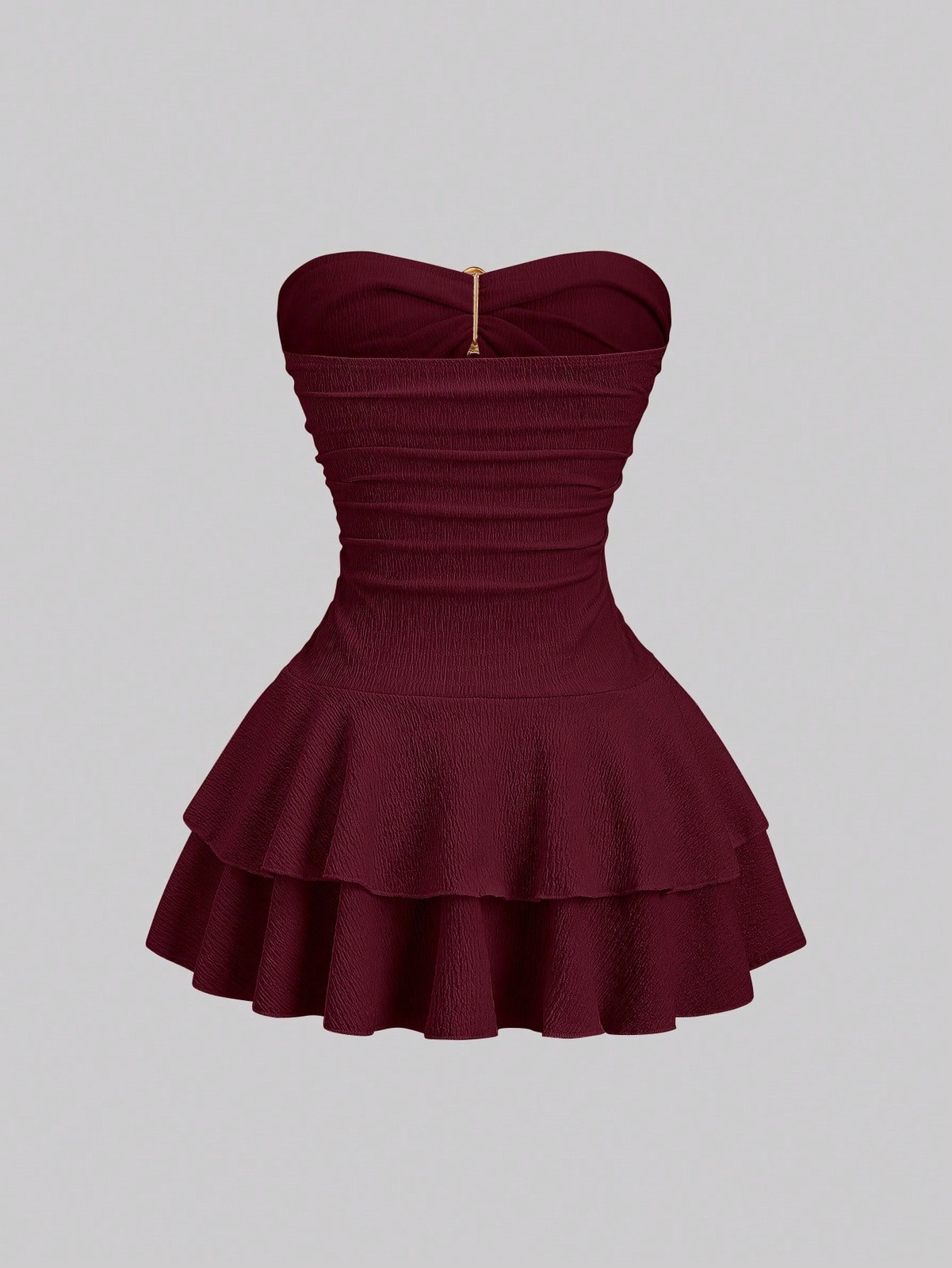 Ladies Elegant Double Layer Strapless Mini Dress