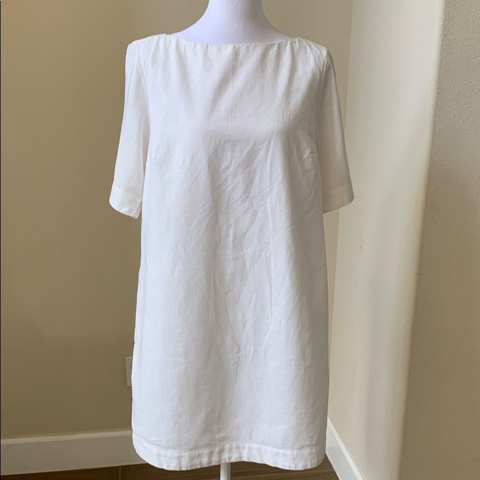 ABERCROMBIE & FITCH *NWT* White Short Sleeve Pocket T-Shirt Shift Mini Dress S