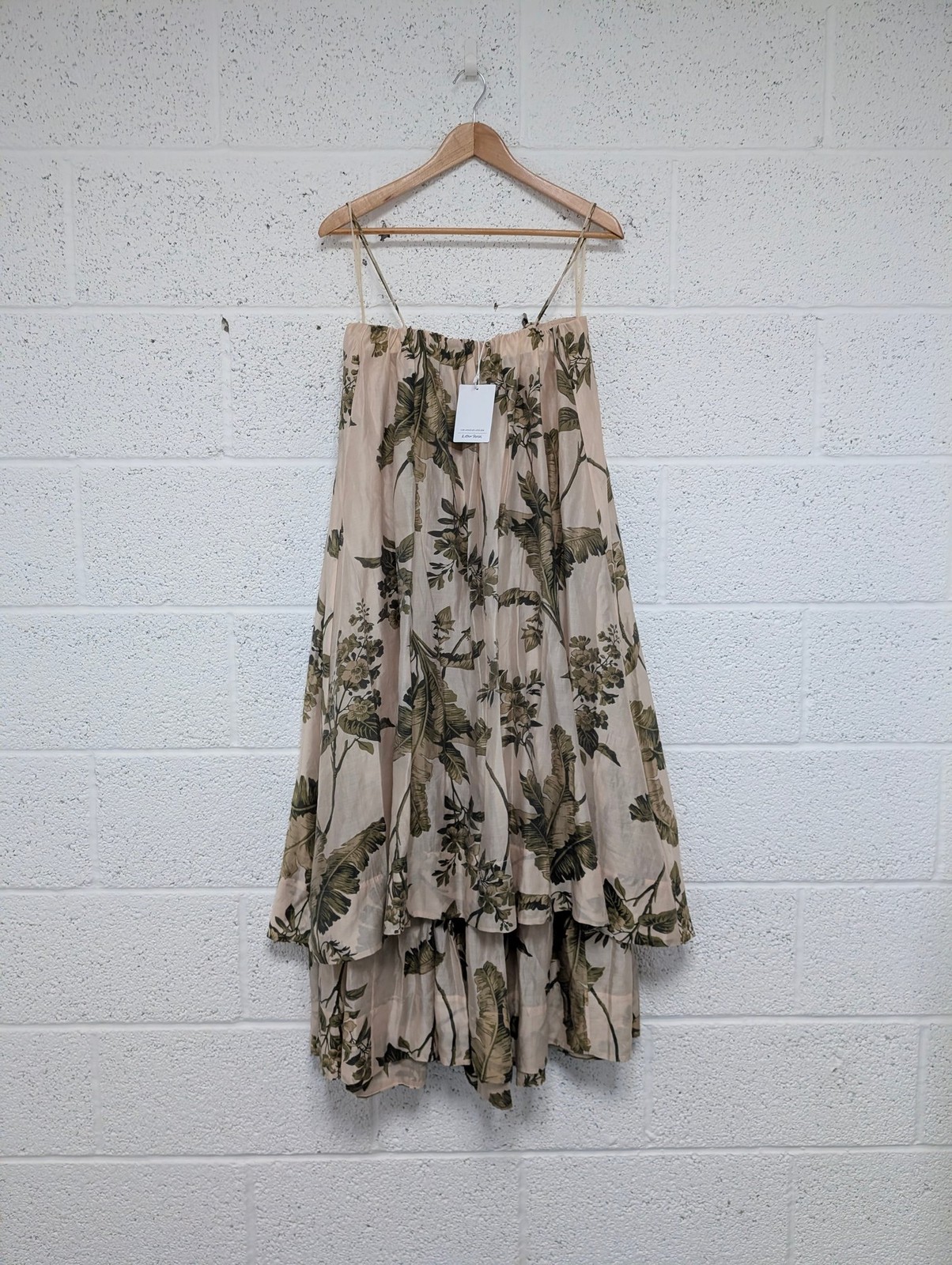 & Other Stories Layered Strappy Midi Dress Botanical Floral Size M New