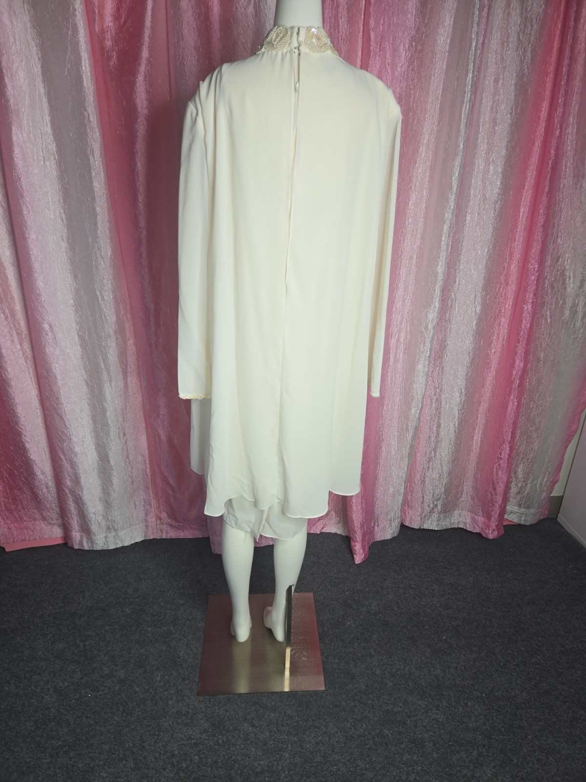 Patra Exquisite Ivory Beaded Sequin Flowy Evening Dress Size 14