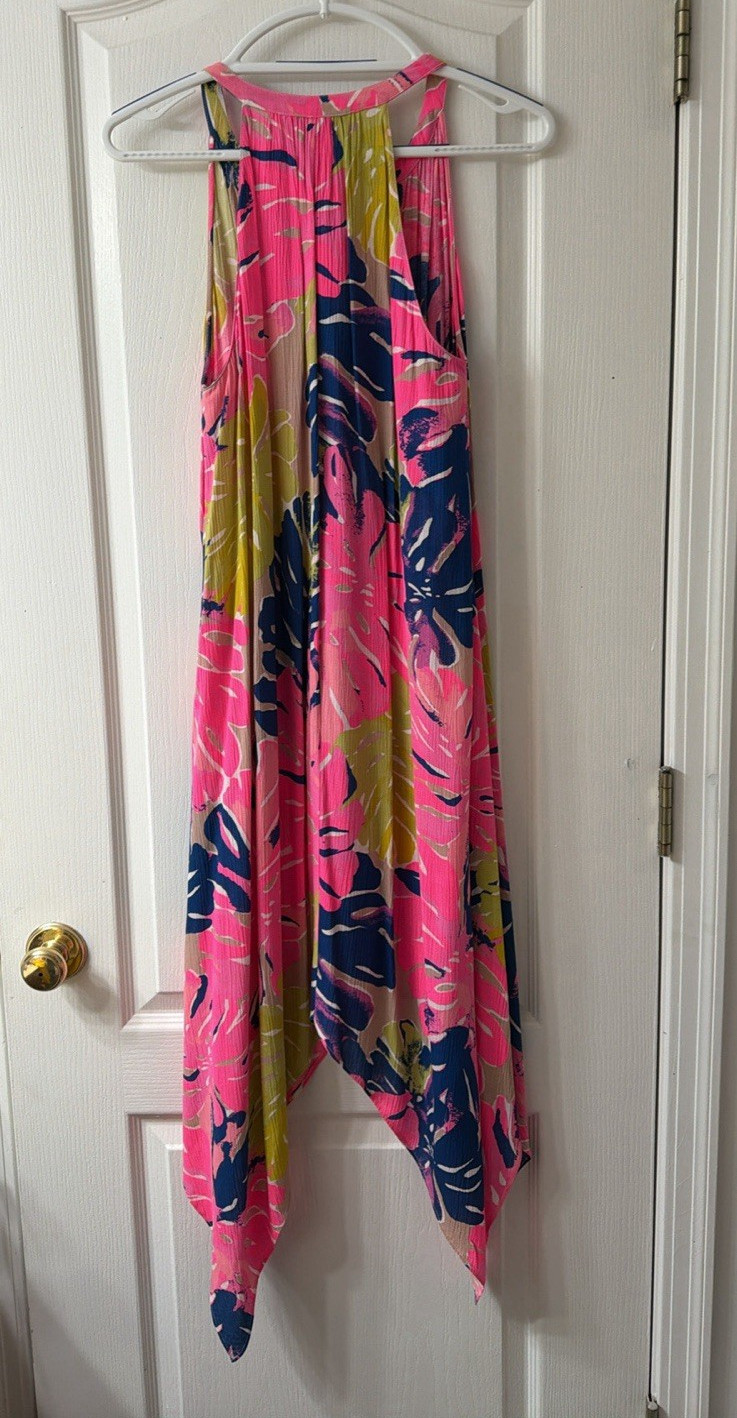 Lilly Pulitzer Strappy Sleeveless V-Neck Midi Sundress Floral Pink S