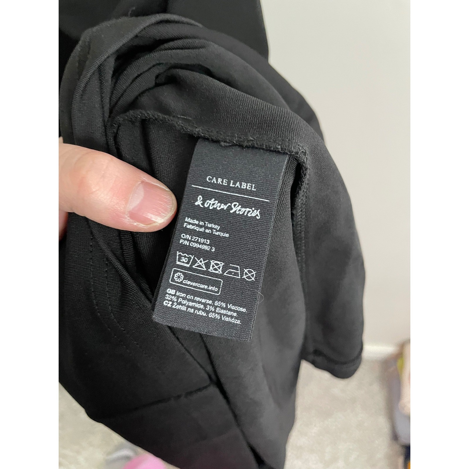& Other Stories One Shoulder Mini Knee Length Dress in Black Size 8 Cocktail LBD