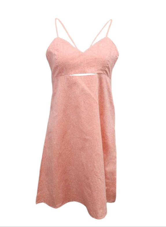 HoodLamb Women’s Coral Babydoll A-Line Hemp Dress 420 NWT